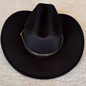 J.R. Palacios Black Western Cowboy Hat Size 7 1/4 Mexico